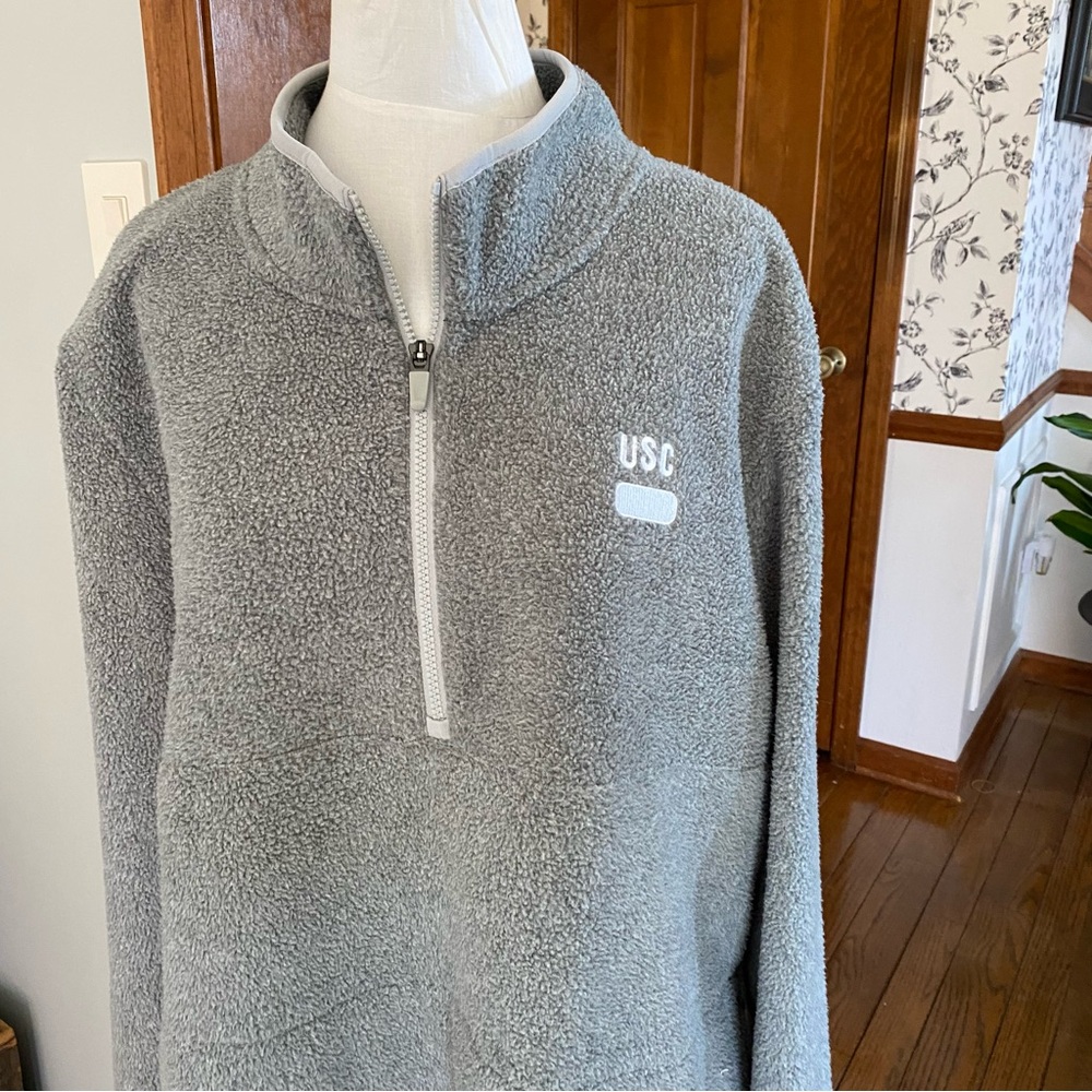 Nike USC gray 1/2 zip fleece pullover size XL university Southern California